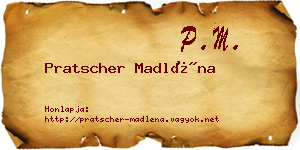 Pratscher Madléna névjegykártya